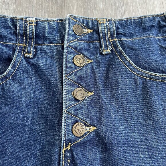 Guess Georges Marciano Vintage Denim Mini Skirt Women’s 28 Blue High Waist USA - Picture 3 of 11